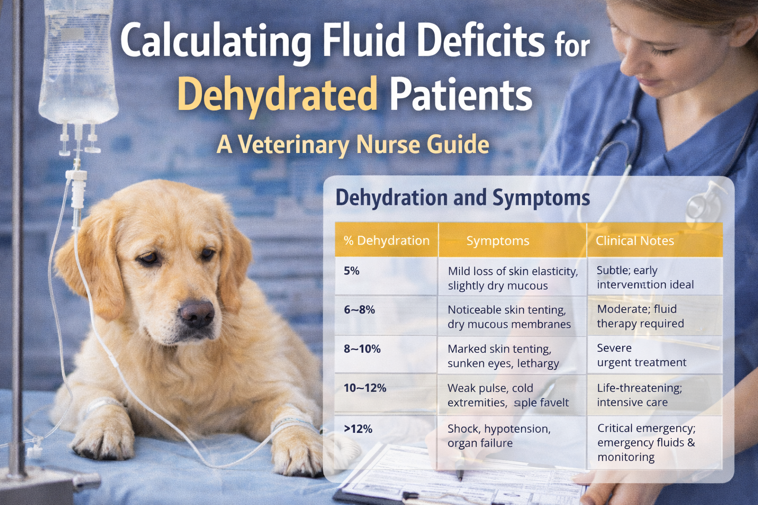 Fluid Deficit Calculation in Veterinary Patients: A Simple 5-Step Guide for Vet Nurses