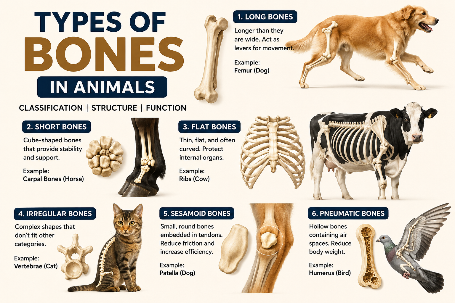 7 Important Types of Bones in Animals Explained: Full Anatomy Guide