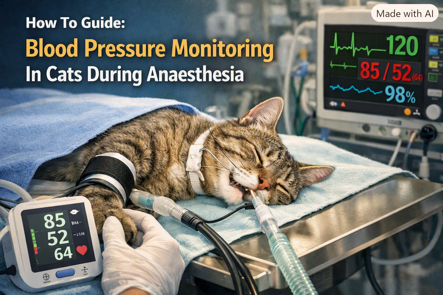 How To Guide: Blood Pressure Monitoring In Cats During Anaesthesia