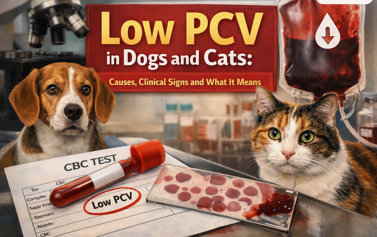 Low PCV in Dogs and Cats: Causes, Clinical Signs and What It Means